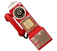 Glixoft Vintage Telephone Model Old Telephone Wall Hanging Ornaments Landline Phone Rotary Dial Phone for Bar Home Decoration