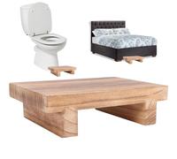 Glixoft Wooden Step Stool Multifunctional Wood Bedside Step Stool Foot Rest Stool High Beds Stepping Stool for Children and Adults