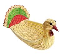 Glixoft Woven Storage Basket, Chicken Shaped Egg Basket, Animal Shaped Rattan Woven Basket Vegetable Fruit Basket for in the Living Room, Kitchen