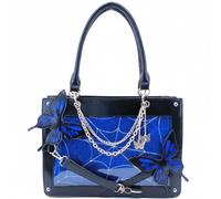 Glixoft Y2k Butterfly Spider Web Ita Bag with Chain Gothic Tote Bag Fashion Leather Handbag for Con Festival Accessory