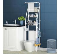 GLJTUO 3 Tier Over The Toilet Storage Organizer With Towel Rack Freestanding Bathroom Stand Shelf For Space Saving,