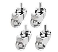 GLJTUO 35mm Shelving Caster, 4X Threaded Stem Castor Wheels, M8*15mm,m10*15mm,Transparent Rubber Swivel Caster Wheel for Furniture Trolley Tiny Shopping Cart,M10*15mm-4 Swivel