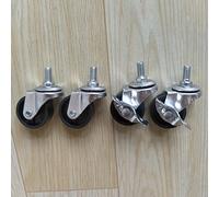 GLJTUO 4pcs Swivel Castors with Threaded Stem, M8x15mm Furniture Casters Wheels, Transport Wheels,Replacement Castor, Load 50kg, for Carts Trolley Furniture,2 Braked+2 Swivel