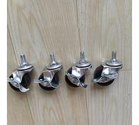 GLJTUO 4pcs Swivel Castors with Threaded Stem, M8x15mm Furniture Casters Wheels, Transport Wheels,Replacement Castor, Load 50kg, for Carts Trolley Furniture,4 Braked