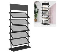 GLJTUO 5-Tier Metal Ceramic Tile Display Rack, Building Material Black Display Shelf, Floor Porcelain Display Stand Rack, Ceramic Sample Display Rack,Suitable For Showrooms,Stor
