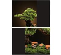 GLJTUO Artificial Bonsai Tree Simulation of Welcoming Pine Ornaments Creative Chinese Style Entrance Office Living Room Bonsai Hotel Front Desk Decorations Indoor Greening Fake,B