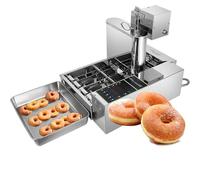 GLJTUO Automatic Donut Maker Machine, 6 Rows 9.5L Hopper Donut Machine, 2000W Stainless Steel Doughnut Maker 50~220℃ Donut Snack Machine Commercial Donut Fryer Adjustable Thickn,4