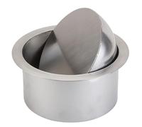 GLJTUO Built-In Stainless Steel Countertop Trash Can Cover With Waste Chute, Round Swing Lid For 20Cm Diameter Trash Bins, Kitchen Garbage Can Grommet, Recessed Design,Single Lid-Diameter 17Cm