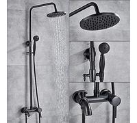 GLJTUO Chrome Rainfall Shower Faucets Set Wall Mount Bathroom Shower System Single Handle 3-Way Mixer Tap Bath Shower Mixers-Bronze Black B,Antique Brass,Bronze Black a