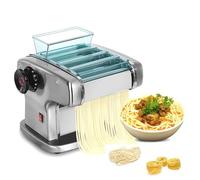 GLJTUO Commercial Noodle Dough Roller Maker, 135W Automatic Electric Pasta Maker, Dough Roller Noodle Cutting Machine, Thickness1-4Mm, Multifunction Dumplings Wonton Making Mach,4Blade