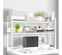 GLJTUO Desktop Bookshelf - 3 Tier Desktop Bookshelf/Bookcase, Multipurpose Wooden Countertop Bookshelf, Adjustable Storage Display Shelf Organizer Rack, Office Storage Rack, For Bedr,B-140cm