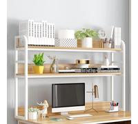 GLJTUO Desktop Bookshelf - 3 Tier Desktop Bookshelf/Bookcase, Multipurpose Wooden Countertop Bookshelf, Adjustable Storage Display Shelf Organizer Rack, Office Storage Rack, For Bedr,D-140cm