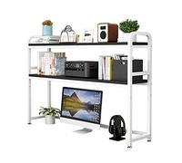 GLJTUO Desktop Bookshelf For Computer Desk - 2-Tier Multi-Purpose Desk Organizer Storage Shelf, Countertop Hutch Bookshelf For Office Supplies And Home Decor, Desktop Bookshelf For C,B-75X24X90CM