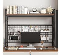 GLJTUO Desktop Bookshelf For Computer Desk - Adjustable Desk Bookshelf, Freestanding Storage Shelf Display Rack, Countertop Hutch Bookshelf, Metal Desktop Bookcase For Computer Desk,95x75cm