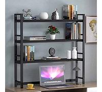 GLJTUO Desktop Bookshelf Organization Rack, 3 Tier Desktop Bookcase, Office Storage Rack, Multipurpose Wood Countertop Hutch Bookshelf, Adjustable Display Shelf Rack Organizer, For D,E-80X24X118cm