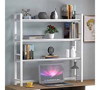 GLJTUO Desktop Bookshelf Organization Rack, 3 Tier Desktop Bookcase, Office Storage Rack, Multipurpose Wood Countertop Hutch Bookshelf, Adjustable Display Shelf Rack Organizer, For D,C-80X24X118cm
