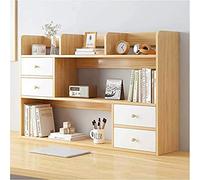GLJTUO Desktop Bookshelf Storage Organizer - Desktop Storage Organizer Display Shelf Book Rack, Freestanding Mdf Bookshelf With 4 Drawers, Desktop Storage Shelf, For Home School Offi,B
