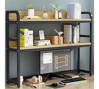 GLJTUO Desktop Display Shelf - 2 Tier Desktop Bookshelf/Bookcase, Industrial Computer Desk Desktop Shelf, Open Countertop Storage Display Shelf, Multipurpose Countertop Hutch Bookshe,95X24X90CM