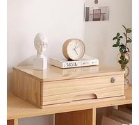 GLJTUO Desktop Storage Box With Drawers - Desktop File Cabinet Organizers, Wooden Desktop Storage Box With Lockable Drawers, A4 Receipt File Organizer, 1/2/3/4 Tier With Lock (B 1 Drawer)