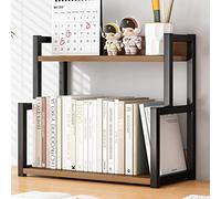 GLJTUO Desktop Storage Rack - Bookshelf, Desk Top Shelf, Easy Assembly, Tabletop Organizer, Multi Functional, Stationery Storage, Small Items Storage,2 Layer 45 * 22 * 42cm