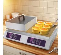 GLJTUO Electric Souffle Maker, Dorayaki Baker, Stainless Steel With Pure Copper Plates, 60-240掳C Commercial Grade Souffle Pancake & Muffin Griddle Machine, Digital Display A,B
