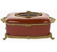 GLJTUO European Ceramic With Copper Tissue Box Creative Luxury High-End Home Decoration Living Room Coffee Table American Vintage Paper Box,5