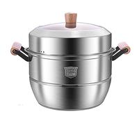 GLJTUO Food Grade 304 Stainless Steel 3-Layer Thickened Composite Pot Bottom Steamed Buns Stewed Chicken Soup,32Cm