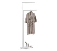 GLJTUO Freestanding Towel Rack With 2 Levels, Stainless Steel Towel Holder On Marble Base, Stylish Bathroom In Rose Gold & Black, 45X20X135Cm,White-45 * 20 * 135Cm