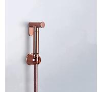 GLJTUO Hand Held Toilet Bidet Sprayer, Single Cold Bidet Douche Kit, Solid Brass Rose Gold Cloth Diaper Sprayer, Wall Mounted Shower Head With Angle Valve,E Set,E Set