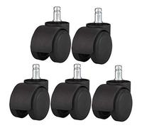 GLJTUO Heavy Duty Castor Wheels,Furniture Wheels for Moving,5 x Replacement Office Computer Chair Stem Swivel Castors Casters Wheels Black BC-L