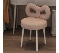 GLJTUO High Backrest Vanity Footstool with Bowknot Design Multifunctional Latex Chair for Makeup Room Living Room Plush Velvet Upholstery Multi Scenario Use