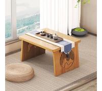 GLJTUO Japanese-Style Folding Dining Table Multi-Functional Bamboo Low Coffee Table For Floor Seating Perfect For Bedroom & Bay Window,A23.6X15.7X11.8In,A-23.6X15.7X11.8In