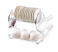 GLJTUO Kitchen Countertop 2 Tier Dish Drying Rack with Removable Drain Board and Utensil Holder Draining Dish Rack for Efficient Storage and nization