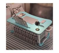 GLJTUO Laptop Desk,Bed Low Table,Laptop Computer Tray,Lap Desk Laptop Stand,Stable W-Shaped Legs, Thickened Desktop Panel, Convenient Card Slot Drawer, Easily Foldable.,Pinkcard,Blue-Drawer