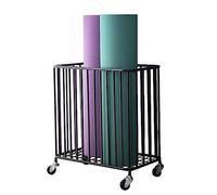 GLJTUO Ll Yoga Mat Equip Storage Rack On Wheel, Large Yoga Mat Rack Heavy Duty & Durable, Movable Yoga Mat Holder For Home Gym Studio, Store Yoga Equipment,Black