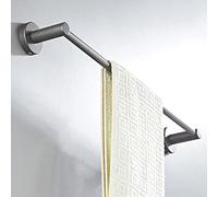 GLJTUO Modern Gray Bathroom Accessories Set With Brass Toilet Brush Holder Towel Racks Paper Towel Shelf Shower Soap Dish Wall Hook Hairdryer Rack And Double Towel Bar,Sile Towel Bar-a