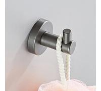 GLJTUO Modern Gray Bathroom Accessories Set With Brass Toilet Brush Holder Towel Racks Paper Towel Shelf Shower Soap Dish Wall Hook Hairdryer Rack And Double Towel Bar,Coat Hook-a