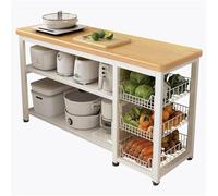 GLJTUO Multi-Purpose Kitchen Storage Rack with 3 Shelves Microwave Stand Versatile nizer for Kitchen Bathroom Living Room - 80cm / 31.5in Kitchen Island,120cm/47.2in