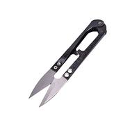 GLJTUO Multicolor Trimming Sewing Scissors Nippers U Shape Clippers Yarn Stainless Steel Scissors Tailor 10.5cm*2.3cm,Black-3 PCS