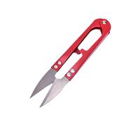 GLJTUO Multicolor Trimming Sewing Scissors Nippers U Shape Clippers Yarn Stainless Steel Scissors Tailor 10.5cm*2.3cm,Red-3 PCS