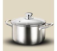 GLJTUO Multifunctional Soup Pot With Lid - Food Grade Household Stainless Steel Soup Pot, Kitchen Stew Stock Pot, Multifunctional Cooking Pot, For Home, Restaurant, School,28cm