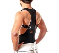 GLJTUO Posture Corrector Full Back Support Belt for Men Women Breathable Corset Waist Trainer with Magnet for Relief Teenager Hunchback Poor Posture Back Posture,Black-Large,Black-Large