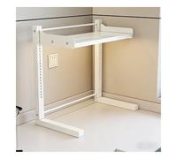 GLJTUO Retractable Microwave Oven Rack - Adjustable Kitchen CountertopShelf Carbon Steel Storage Stand for Cookware & Air Fryers,White-A-50x35x60cm