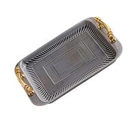 GLJTUO Serving Tray Creative Crack Pattern Modern Simple and Luxury Alloy Ceramic Storage Tray Desktop Organizer Snack Tea Cup Tray Food Tray