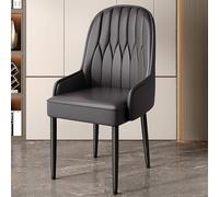 GLJTUO Set Of 2 Modern Dining Chairs High Back Upholstered Faux Leather Kitchen Chairs With Metal Legs Stylish Living Room & Reception Seating,Black A-Set Of 2