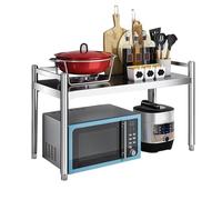 GLJTUO Stainless Steel Microwave Shelf - Space-Saving Kitchen Rack Sturdy for Small Spaces Ideal for Kitchen rage Solutions & Meal Prep