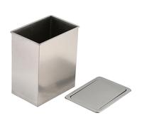 GLJTUO Stainless Steel Recessed Bin With Swivel Lid, Rectangular Built-In Countertop Trash Can, Modern Garbage Chute For Kitchen Bathroom Office,Big B