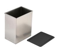 GLJTUO Stainless Steel Recessed Bin With Swivel Lid, Rectangular Built-In Countertop Trash Can, Modern Garbage Chute For Kitchen Bathroom Office,Big C