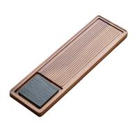 GLJTUO Tea Table Tray Tray for Coffee Table Solid Wood Office Dry Bubble Tray Wujin Stone Relief Simple Drainage Kung Fu Tea Set Household Drain Tea Tray Serving Trays for Party,Medium