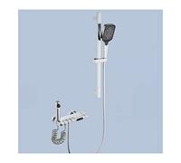 GLJTUO Thermostatic Tub Faucet with Digital Display,Waterfall Bathtub Spout,Wall Mount Brass Tub Mixer Tap with 3 Modes Handheld Sprayer, Shower Rod,Toilet Sprayer,Chrome,Chrome